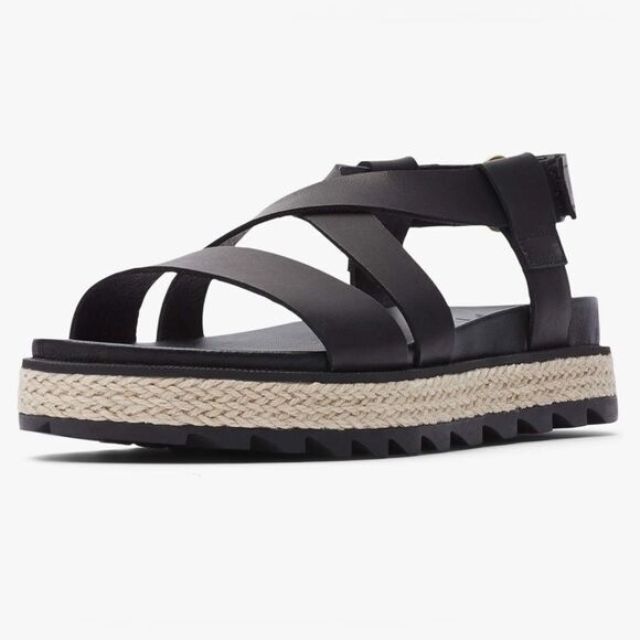 Sorel Roaming Criss Cross Leather Jute Sandals - Picture 1 of 12